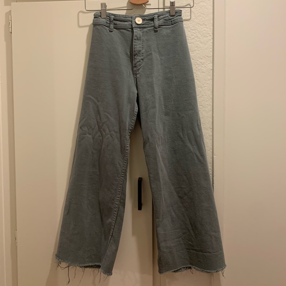 Zara girls wide soft marine jeans